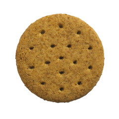 SINGLE RICH TEA MALTED BISCUIT ISOLATED ON WHITE BACKGROUND