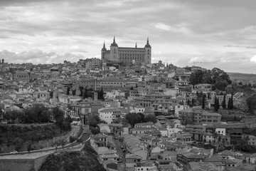 Vista de Toledo en blanco y negro