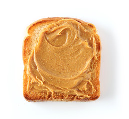 toasted bread with peanut butter