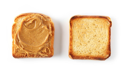 toasted bread with peanut butter