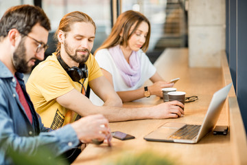 Colleagues in the cafe
