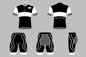 Cyclist sportswear 010, Sportive black and white model