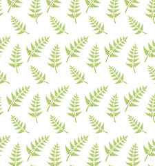 Leaves of fern seamless pattern. Vector background.