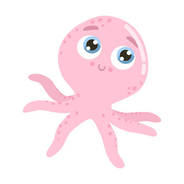 Cute octopus vector illustration.