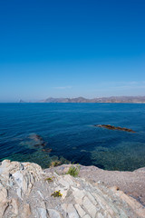 The sea in Calabardina under the blue sky, Murcia