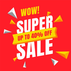 Sale Red banner template design, Big sale special offer. end of season special offer banner. vector illustration.