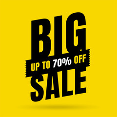 Sale Yellow banner template design, Big sale special offer. end of season special offer banner. vector illustration.