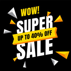 Sale Yellow banner template design, Big sale special offer. end of season special offer banner. vector illustration.