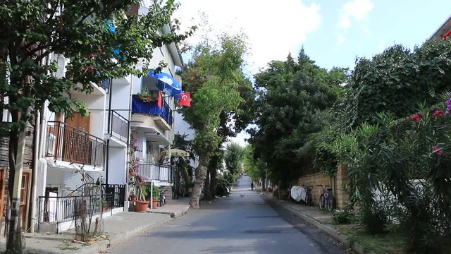 Street on the Prince Island Buyukada near Istanbul