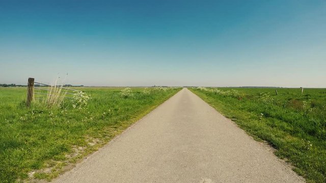 POV Cycling through polder agriculture road