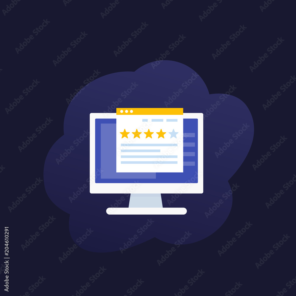 Poster feedback, review and rating vector