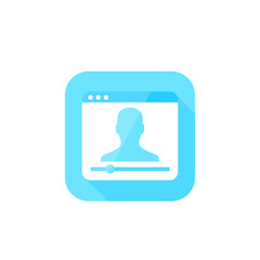 Fototapeta premium webinar, online web seminar, streaming video vector icon