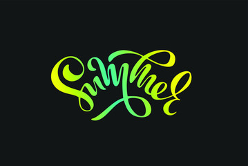 Summer handwritten lettering poster. Vector illustration EPS 10.
