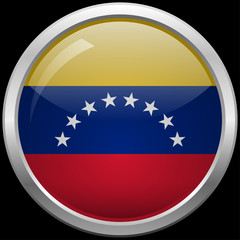 Venezuela flag glass button vector illustration
