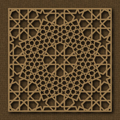 Decorative panel of oriental style. For laser cutting.