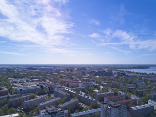 Naklejka na ściany i meble Aerial view of City Tallinn Estonia