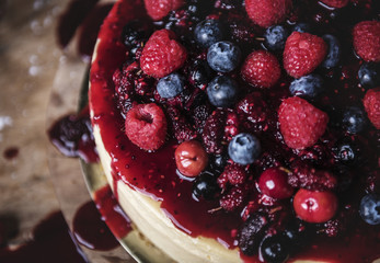 Fresh berry cheescake food photography recipe idea