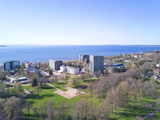 Aerial view of City Tallinn Estonia