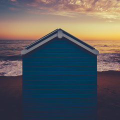 Beach Hut at Sunset