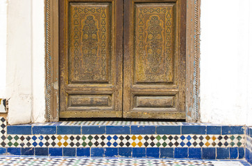 Details of Interior of Bahia palace in Marrakesh Morocco