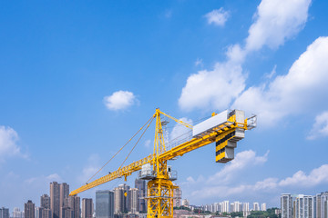 Fototapeta na wymiar crane in construction site