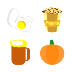 icons about Food with chicken, egg, drink, diet and halloween
