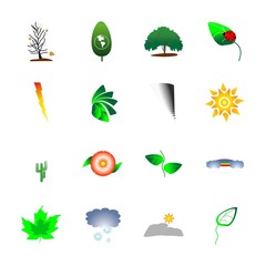 icon Nature with garden, weather, snow, spring and winter