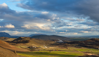 Icelandic landscapes. Sunset.