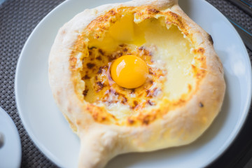 Ajarian or Adjaruli khachapuri
