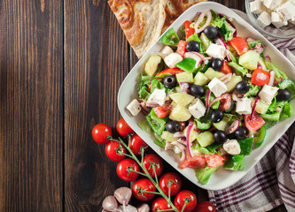 Greek salad with fresh vegetables