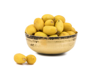 Sweet Khirni Fruit isolated on white background