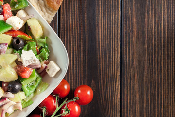 Greek salad with fresh vegetables
