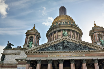 Saint Isaac's Cathedral or Isaakievskiy Sobor in Saint Petersburg, Russia is the largest Russian Orthodox cathedral sobor in the city. It is the largest orthodox basilica.