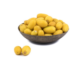 Sweet Khirni Fruit isolated on white background