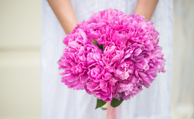 Summer flowers concept with peony