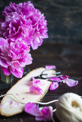 Summer flowers concept with peony