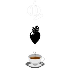 icons about Food with dish, vegetabl, drink, pumpkin and vitamin