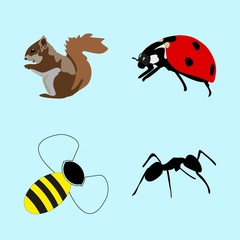 icons about Animal with eps, painting, winter, apiary and wild