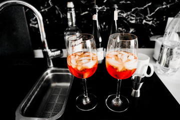 White wine on a buffet table
