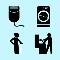 icons about Human with dirty, wash hand, hygiene, elder and couple