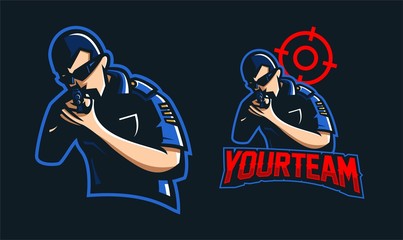 cop/police esport gaming mascot logo template © Oka