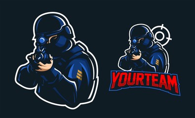 cop/police esport gaming mascot logo template © Oka