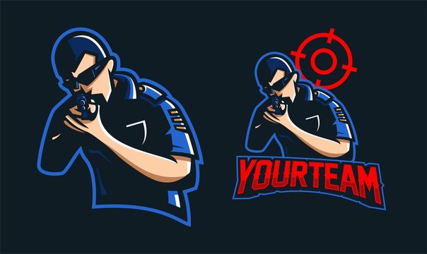 cop/police esport gaming mascot logo template