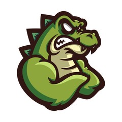 crocodile/alligator/reptire esport gaming mascot logo template