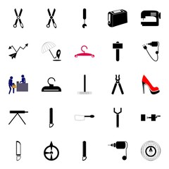 instruments and tools icons set