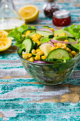 Salad with raw vegetables