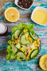 Salad with raw vegetables