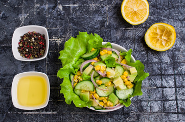 Salad with raw vegetables