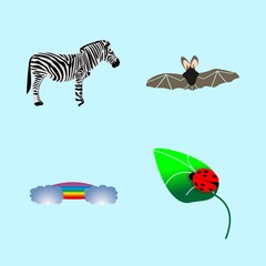icons about Animal with wilderness, clouds, flower, decoration and dark - 204623853