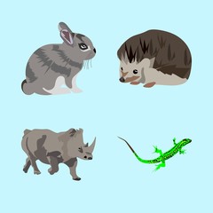 icons about Animal with iguana, sofness, salamander, hare and strenght